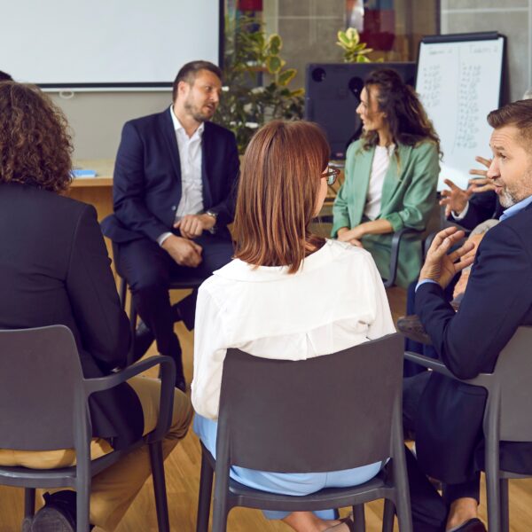 Sales team undergoing training